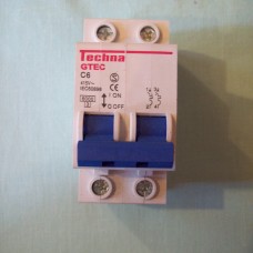 MCBs (Ref 122C) Techna GTEC 6 amp MCB (Double Pole) miniature Circuit Breaker Caravan Motorhome